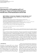 Cover page: Hematopoietic Cell Transplant and Use of Massage for Improved Symptom Management: Results from a Pilot Randomized Control Trial