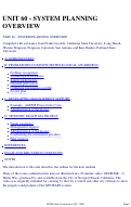 Cover page: Unit 60 - System Planning Overview