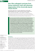 Cover page: Non–fibro-adipogenic pericytes from human embryonic stem cells attenuate degeneration of the chronically injured mouse muscle