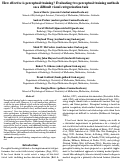 Cover page: How effective is perceptual training? Evaluating two perceptual training methods on a difficult visual categorisation task