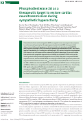 Cover page: Phosphodiesterase 2A as a therapeutic target to restore cardiac neurotransmission during sympathetic hyperactivity