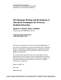 Cover page: Development Testing And Evaluation Of Advanced Techniques For Freeway Incident Detection