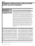 Cover page: Polygenic scoring accuracy varies across the genetic ancestry continuum