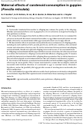 Cover page: Maternal effects of carotenoid consumption in guppies (Poecilia reticulata)