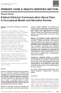 Cover page: Patient-Clinician Communication About Pain: A Conceptual Model and Narrative Review