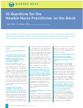 Cover page of 10 Questions for the Newbie Nurse Practitioner on the Block