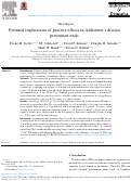 Cover page: Potential implications of practice effects in Alzheimer's disease prevention trials