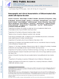 Cover page: Demographic and clinical characteristics of lithium-treated older adults with bipolar disorder.