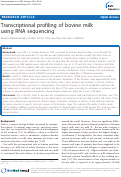 Cover page: Transcriptional profiling of bovine milk using RNA
sequencing