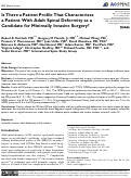 Cover page: Is There a Patient Profile That Characterizes a Patient With Adult Spinal Deformity as a Candidate for Minimally Invasive Surgery?