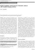 Cover page: Digital Templating and Preoperative Deformity Analysis with Standard Imaging Software