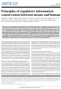 Cover page: Principles of regulatory information conservation between mouse and human.