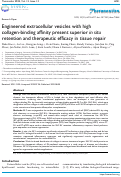 Cover page: Engineered extracellular vesicles with high collagen-binding affinity present superior in situ retention and therapeutic efficacy in tissue repair