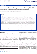 Cover page: Anaphase B spindle dynamics in Drosophila S2 cells: Comparison with embryo spindles