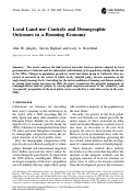 Cover page: Local Land Use Controls and Demographic Outcomes in a Booming Economy