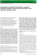 Cover page: Transcription activator-like effector nuclease (TALEN)-mediated female-specific sterility in the silkworm, Bombyx mori