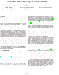 Cover page: Declarative Failure Recovery for Sensor Networks