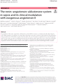 Cover page: The renin-angiotensin-aldosterone-system in sepsis and its clinical modulation with exogenous angiotensin II.