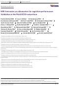 Cover page: MRI free water as a biomarker for cognitive performance: Validation in the MarkVCID consortium