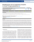 Cover page: Modeling the role of respiratory droplets in Covid-19 type pandemics