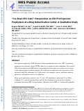 Cover page: Ive been 95% safe: perspectives on HIV pre-exposure prophylaxis at a drug detoxification center: a qualitative study.