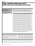 Cover page: Single-cell DNA methylome and 3D multi-omic atlas of the adult mouse brain.