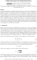 Cover page: Nonlinear interactions of two incident internal waves