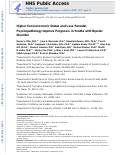 Cover page: Higher socioeconomic status and less parental psychopathology improve prognosis in youths with bipolar disorder