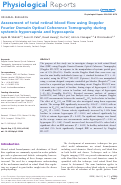 Cover page: Assessment of total retinal blood flow using Doppler Fourier Domain Optical Coherence Tomography during systemic hypercapnia and hypocapnia