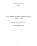 Cover page: Essays on Credit Markets in the Developing and Developed Worlds