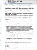 Cover page: Evaluation of changes in the faecal resistome associated with children's exposure to domestic animals and food animal production