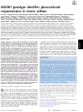 Cover page: HSD3B1 genotype identifies glucocorticoid responsiveness in severe asthma