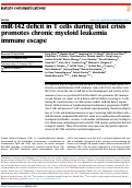 Cover page: miR-142 deficit in T cells during blast crisis promotes chronic myeloid leukemia immune escape.