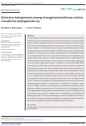 Cover page: Extensive introgression among strongylocentrotid sea urchins revealed by phylogenomics.