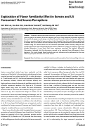 Cover page: Exploration of flavor familiarity effect in Korean and US consumers’ hot sauces perceptions