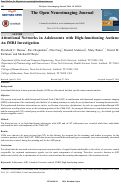 Cover page: Attentional Networks in Adolescents with High-functioning Autism: An fMRI Investigation.