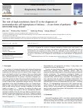 Cover page: The role of high-resolution chest CT in the diagnosis of neuroendocrine cell hyperplasia of infancy – A rare form of pediatric interstitial lung disease