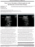 Cover page: Time Course Resolution of Hydronephrosis with Spontaneous Ureteral Stone Passage