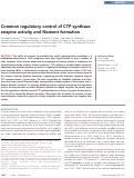 Cover page: Common regulatory control of CTP synthase enzyme activity and filament formation