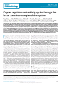 Cover page: Copper regulates rest-activity cycles through the locus coeruleus-norepinephrine system.