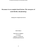 Cover page of Resonance in an Exemplar-based Lexicon: The Emergence of Social Identity and Phonology