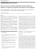 Cover page: Chronic Stress in Vocational and Intimate Partner Domains as Predictors of Depressive Symptoms After Breast Cancer Diagnosis.