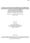 Cover page: Comments on the Joint Proposed Rulemaking to Establish Light-Duty Vehicle Greenhouse Gas Emission Standards and Corporate Average Fuel Economy Standards