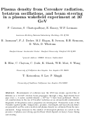 Cover page: Plasma density from Cerenkov radiation, betatron oscillations, and beam 
steering in a plasma wakefield experiment at 30 GeV