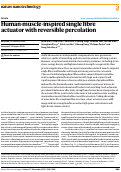 Cover page: Human-muscle-inspired single fibre actuator with reversible percolation.