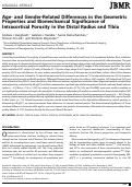 Cover page: Age‐ and gender‐related differences in the geometric properties and biomechanical significance of intracortical porosity in the distal radius and tibia