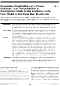 Cover page: Reoperative complications after primary orthotopic liver transplantation: a contemporary single-center experience in the post-model for end-stage liver disease era.