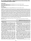 Cover page: Use of Fatty Acid Profiles to Distinguish between Selected Game Fish and Farm-Raised Channel Catfish