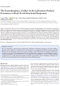 Cover page: The Neurodynamics of Affect in the Laboratory Predicts Persistence of Real-World Emotional Responses