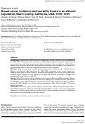 Cover page: Breast cancer incidence and mortality trends in an affluent population: Marin County, California, USA, 1990–1999
